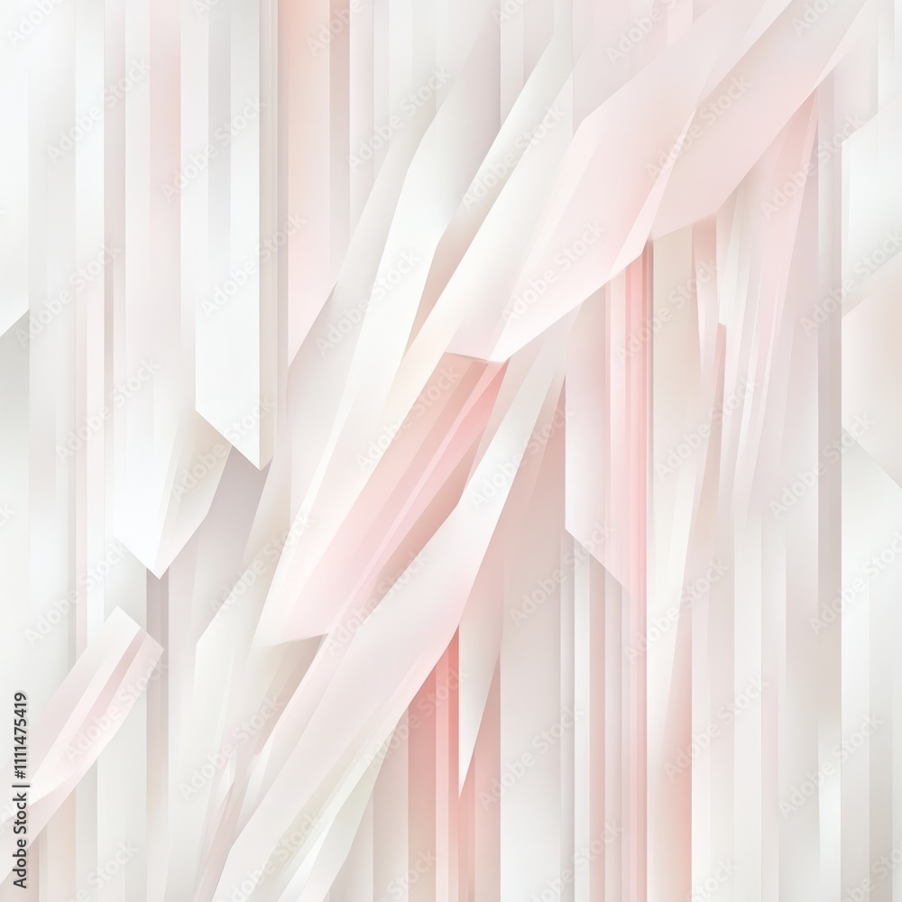 Poster abstract background with soft pink and white vertical lines and geometric shapes.