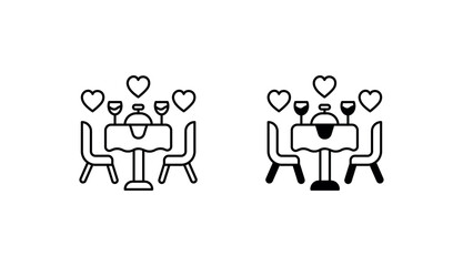 Romantic Dinner icon design with white background stock illustration