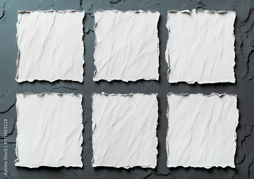 Poster torn paper frames on dark background minimalist design