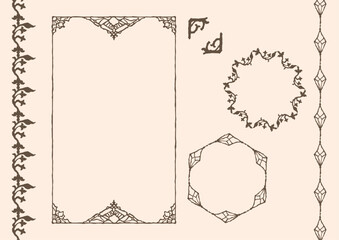 手描き風エレガントフレームセット