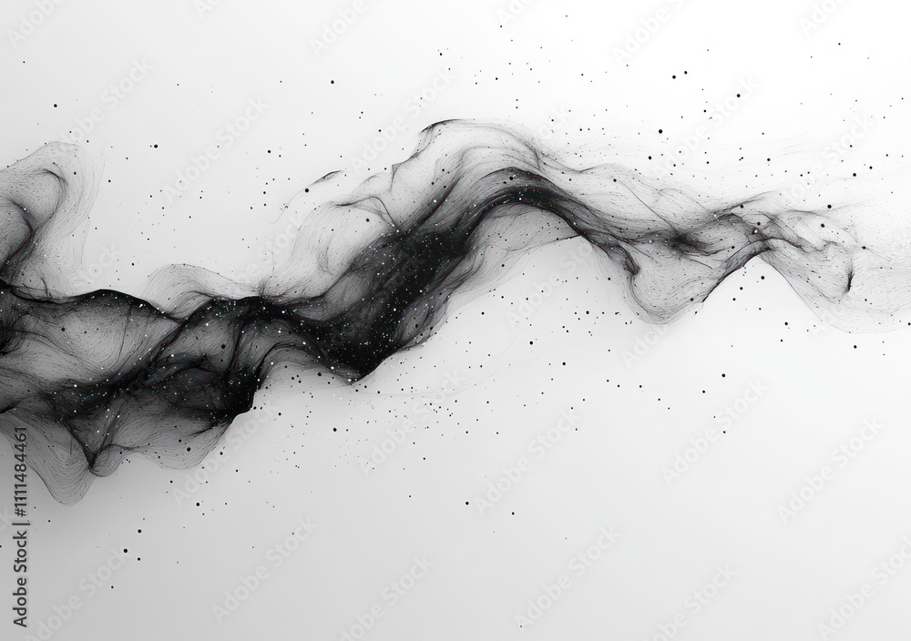 Poster white background with random black lines for minimalist graphic design