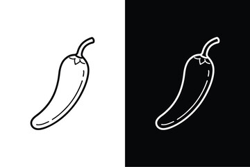 jalapeno Vector Icon. Minimalist Chili Symbol for Cuisine Graphics