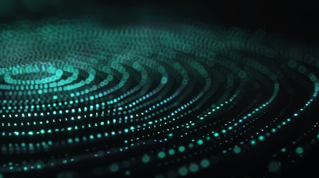 Big data stream forming a futuristic circular wave with binary code, perfect for projects related to information technology, cyberspace, and the future of data