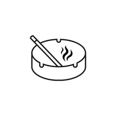 Ashtray Icon, Cigarette Ashtray Vector Art Illustration on white background