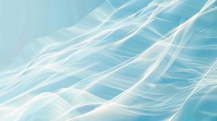 Smooth elegant white waves flowing on light blue background creating an abstract and dynamic design