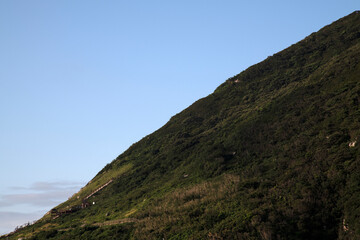 View of the mountain against the blue sky