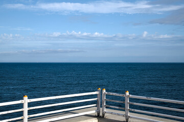 seascape with the fence on the jetty