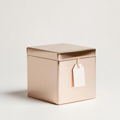 Festive christmas gift box on white background decorative packaging for holiday celebrations product minimalist style