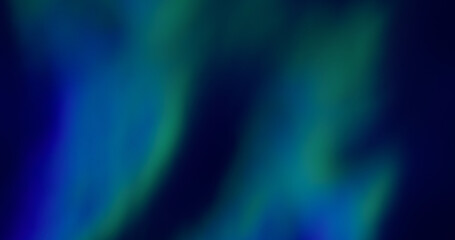 Blur horizon. Smooth gradient. Defocused leak multicolor green blue rays holographic flickers beam lens flare on abstract dark art.