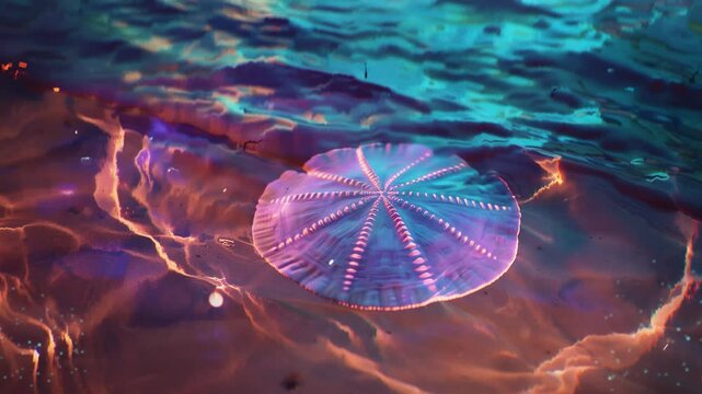 sand dollar ethereal ocean seamless looping overlay 4k virtual video animation background