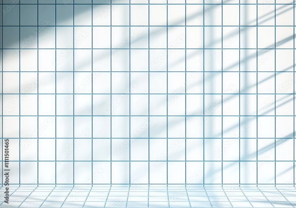 Poster light blue grid pattern on white background for minimalist design