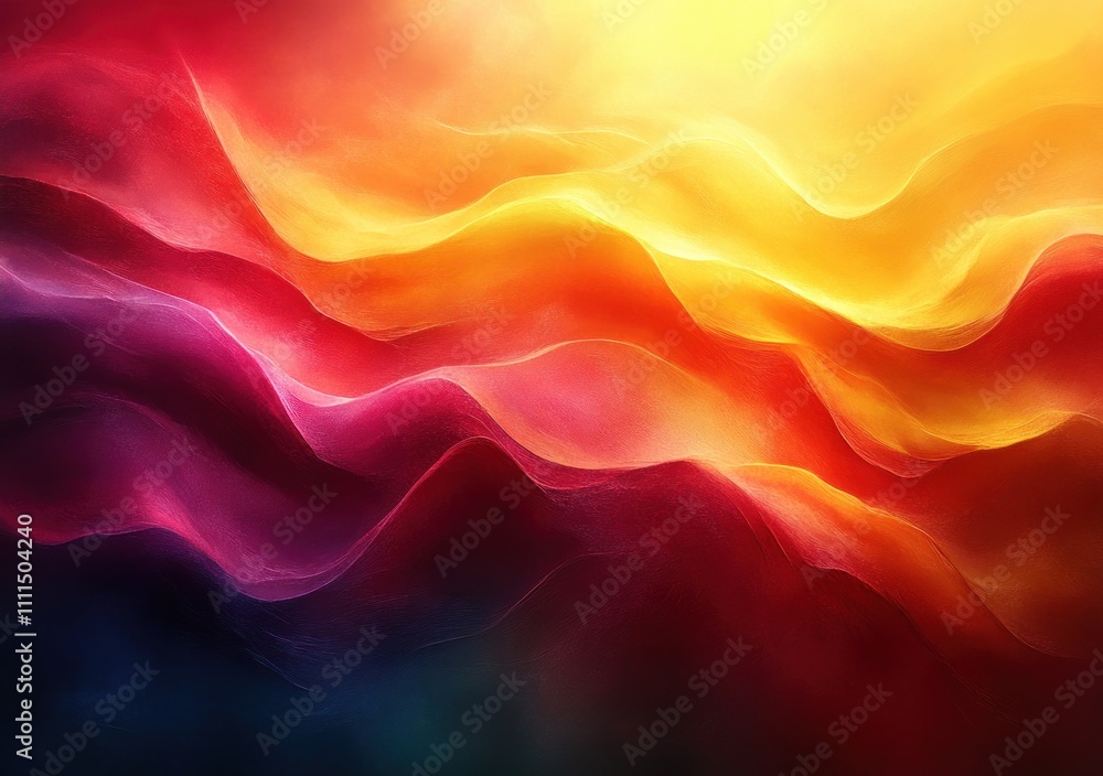Aufkleber vibrant gradient transition from red to yellow abstract expressionism soft lighting