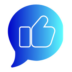 Thumbs up like icon, speech bubble icon