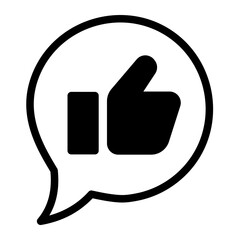 Thumbs up like icon, speech bubble icon