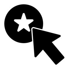 Star with cursor click icon, perfect for web design and decoration