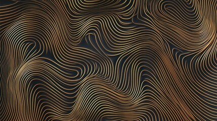 Abstract wavy lines in gold and black for design use
