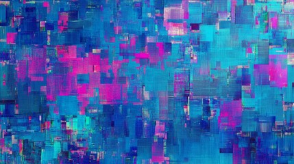 Technology background - vibrant digital pixel glitch with cyan mosaic texture, abstract digital art for futuristic designs, high-tech projects, and creative digital backgrounds
