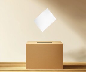 Ballot Box Vote Election Referendum Politics Democracy Hand Voter Floating Paper Choice