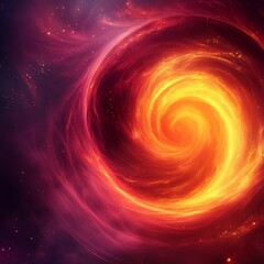 Fiery cosmic swirl, abstract nebula.