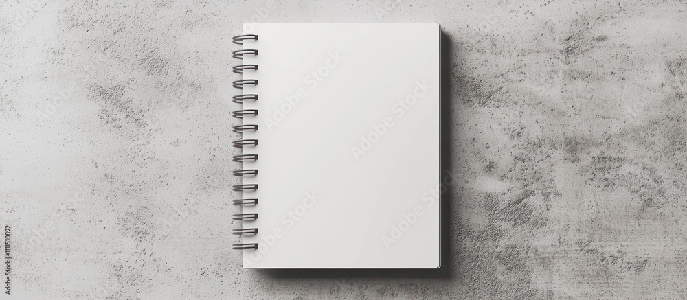 Aufkleber plain white notebook on a grey surface, perfect for minimalistic setups.