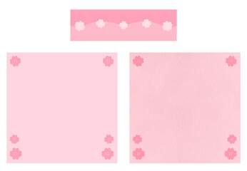 Cute Pink Sakura Paper With Pink Sakura Tape Memo Paper Memo Pad Note Pad Paper Post It Digital Blank Paper Blank Note