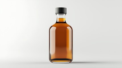 Amber Liquid in Glass Bottle Mockup Packaging Design Drinks