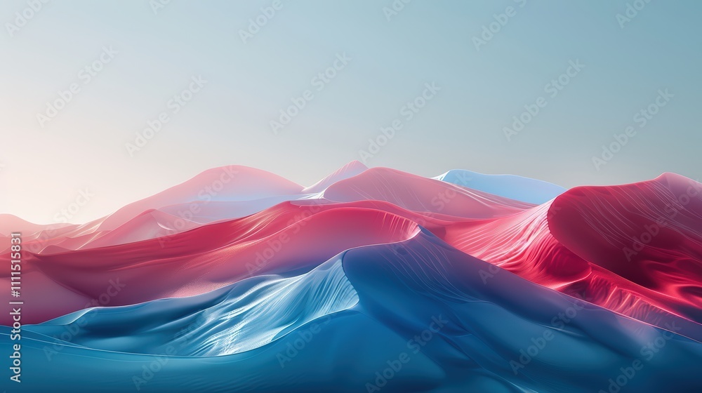 Poster abstract material blue and red gradient background banner with lines