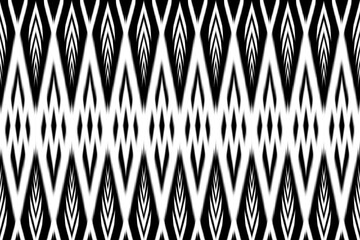 Black and White color Geometric ethnic oriental pattern traditional Design. ikat Style.