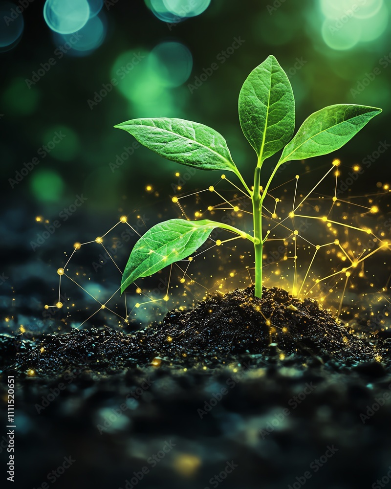 Poster A visual of data scientists planting seeds in a datadriven environment, with growing algorithms and graphs emerging from the soil, representing innovation and growth in tech