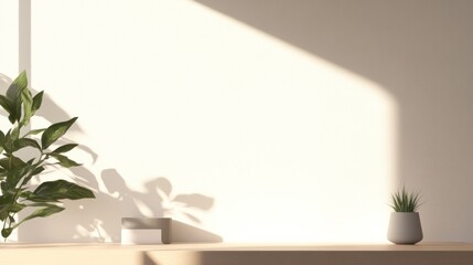 Obraz premium Minimalist interior with plants and natural lighting
