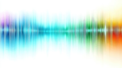 Colorful sound wave graphic on a white isolated background.