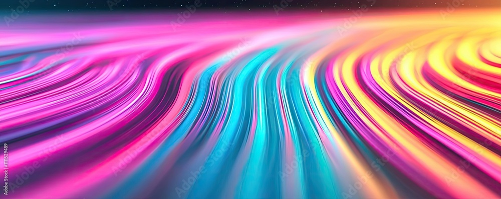 Poster abstract wavy lines in vibrant colors on a smooth surface.