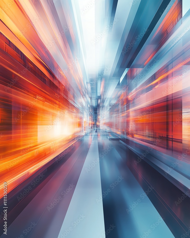 Leinwandbilder Abstract representation of digital transformation in the corporate world, showcasing the integration of advanced technology to revolutionize business processes and drive change