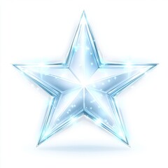 Obraz premium Shiny, five-pointed star with light effects, isolated on white.