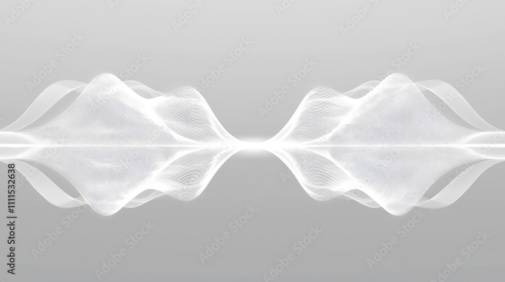 Poster abstract wave pattern design, white isolated background
