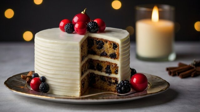 White Cake With Berries Topping