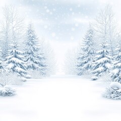 Obraz premium Snowy winter forest path.