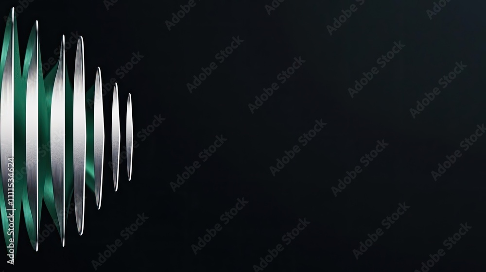 Poster abstract sound wave with gradient colors on a dark background