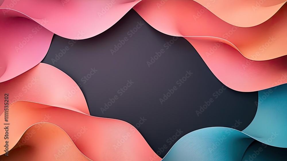 Poster colorful wave patterns create a modern abstract background.
