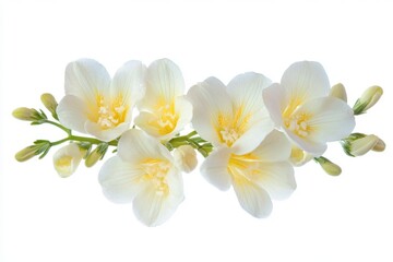Obraz premium White bealuty freesia flower isolated on a white background