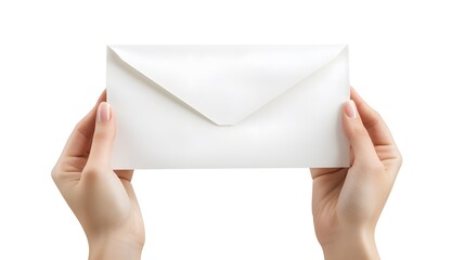 Mockup of blank paper held by hands