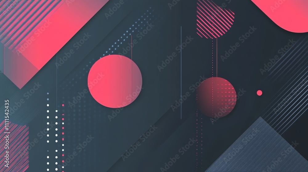 Poster an abstract background with geometric shapes and a bright orange gradient.