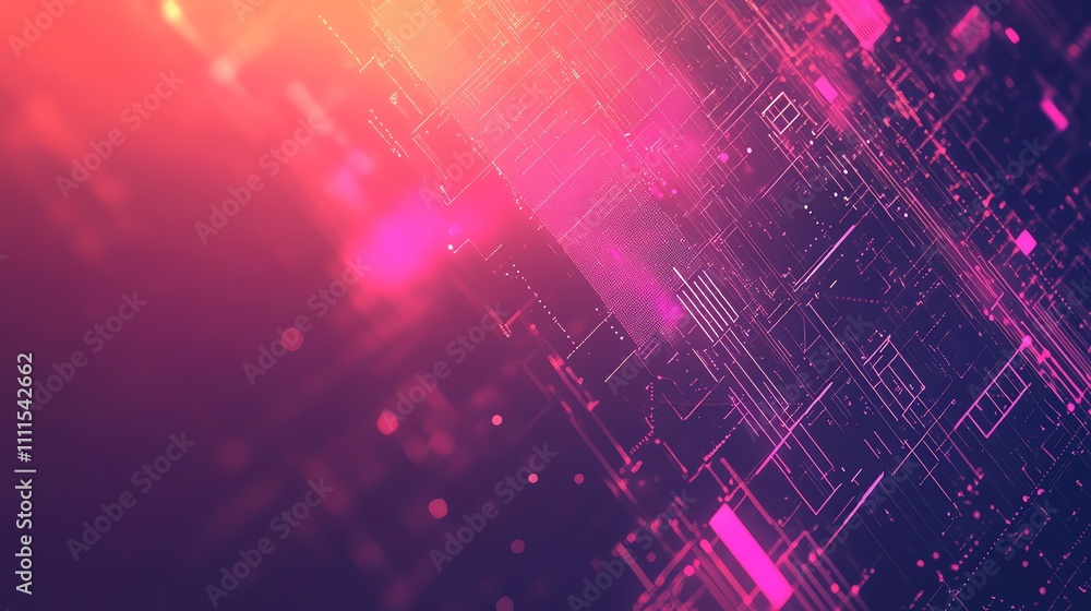 Poster abstract background with glowing lines.