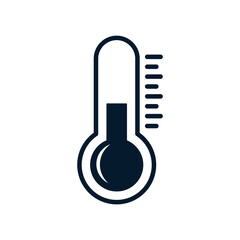 Thermometer. Climate control concept. Vector linear icon isolated on white background.