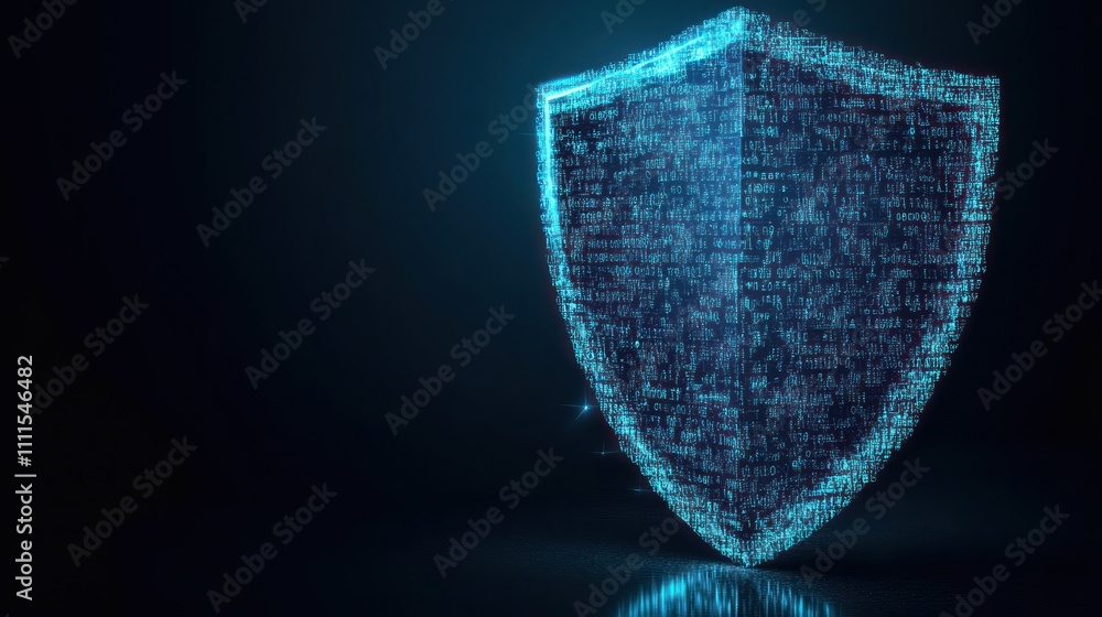Aufkleber digital shield representing cybersecurity and data protection
