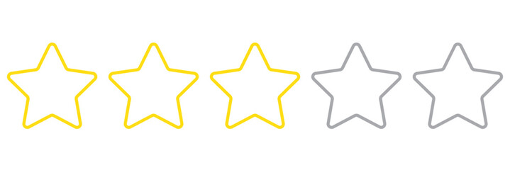 Five stars customer product rating review flat icon for apps and websites.