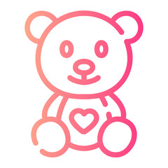 teddy bear Line Gradient Icon