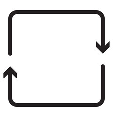 black refresh reload icon sign vector line design