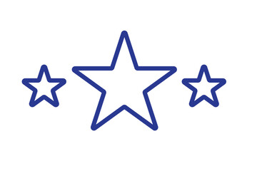Set of five star icon collection. Yellow and black star symbol. Vector Illustration.