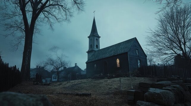 Salem witch trial sites, mysterious and historical ambiance